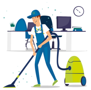 Illustration of staff cleaning