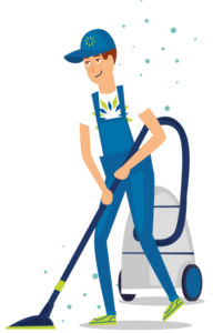 Illustration of man cleaning