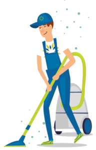 Illustration of man cleaning